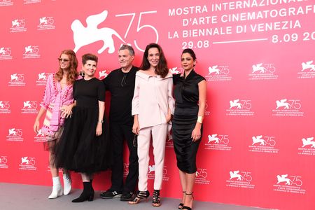 Yaël Abecassis, Amos Gitai, Keren Mor, Yuval Scharf, and Maisa Abd Elhadi at an event for A Tramway in Jerusalem (2018)