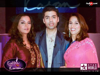 Shabana Azmi, Shobha De, and Karan Johar in Koffee with Karan (2004)