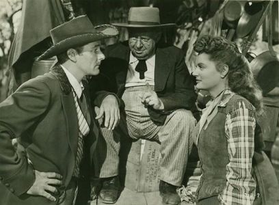 Errol Flynn, S.Z. Sakall, and Alexis Smith in Montana (1950)