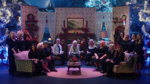 Dolly Parton, Rachel Parton George, and Cassie Parton in Dolly Parton's Mountain Magic Christmas (2022)