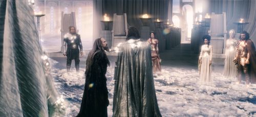 Ralph Fiennes, Liam Neeson, Jane March, Charlotte Comer, Paul Kynman, Tamer Hassan, and Nathalie Cox in Clash of the Tit