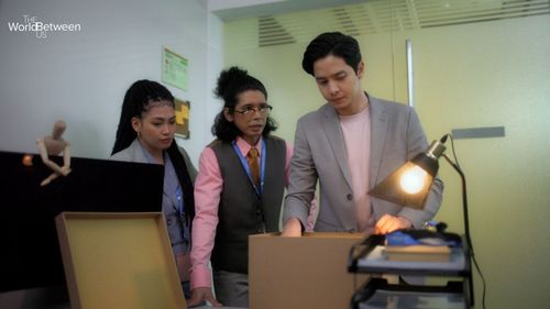 Donn Boco, Alden Richards, and Erin Ocampo in The World Between Us (2021)