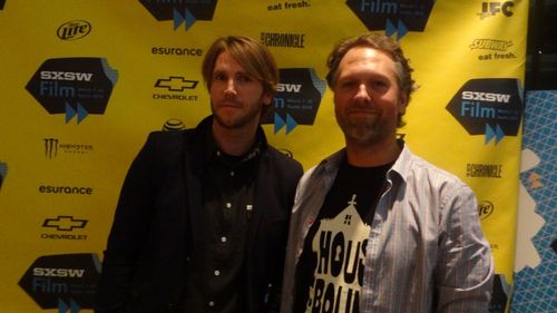 Gerard Johnstone & Luke Sharpe at the SXSW premiere of Housebound.