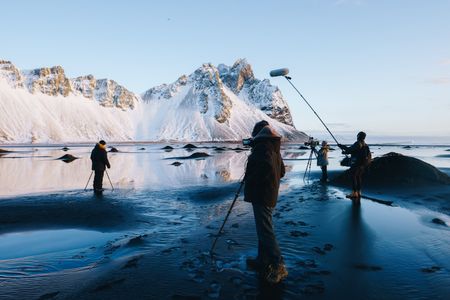 Anthony and the crew on set for 'Through Marks Lens: Photographers guide to Iceland