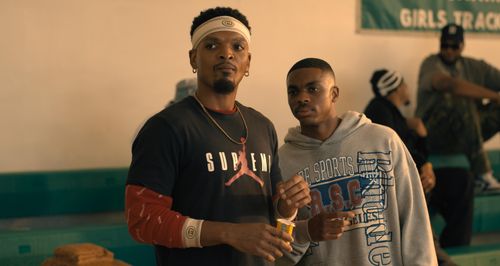 Vince Staples and Myles Bullock in White Men Can't Jump (2023)