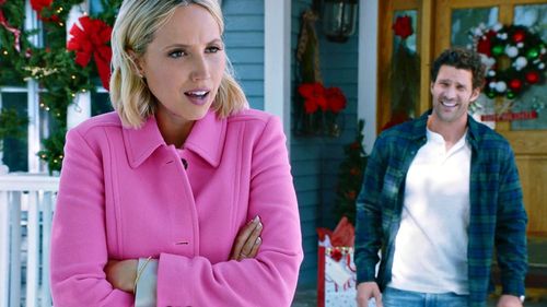 Molly McCook and Aaron O'Connell in Candy Coated Christmas (2021)