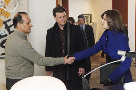 Nathan Fillion, Joe Torre, and Stana Katic in Castle (2009)