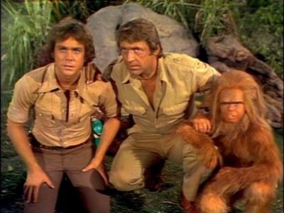 Wesley Eure, Ron Harper, and Phillip Paley in Land of the Lost (1974)