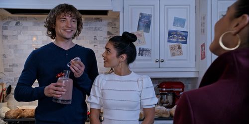 Vanessa Hudgens and Josh Whitehouse in The Knight Before Christmas (2019)