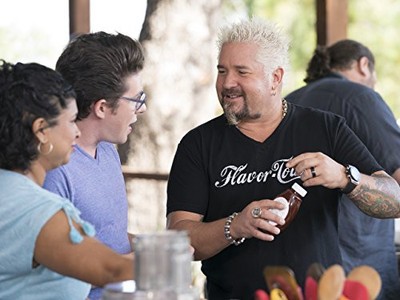 Aarti Sequeira, Guy Fieri, Justin Warner, and Aaron May in Guy's Ranch Kitchen (2017)