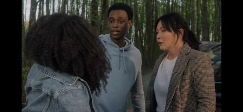 Shannen Doherty, Favour Onwuka, and Synto D. Misati in Dying to Belong (2021)