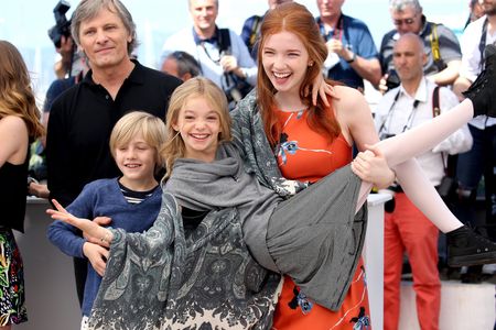 Viggo Mortensen, Annalise Basso, Shree Crooks, and Charlie Shotwell at an event for Captain Fantastic (2016)