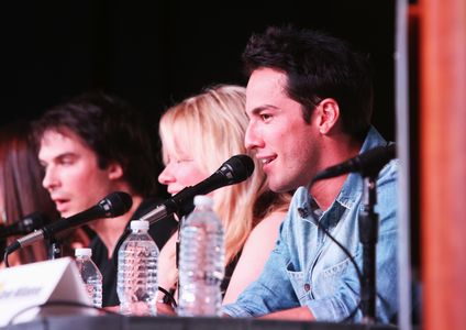 Julie Plec, Ian Somerhalder, and Michael Trevino at an event for The Vampire Diaries (2009)