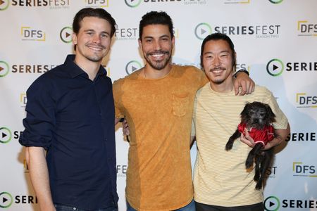 Jason Ritter, Justin Klosky, Aaron Yoo and Merlin grace the green carpet at SeriesFest: Season 2