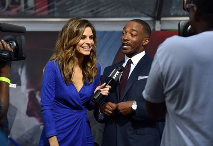 Anthony Mackie and Maria Menounos at an event for Captain America: Civil War (2016)