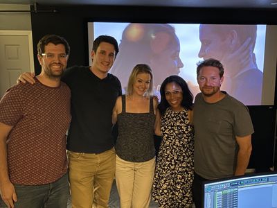 Dan Smith, Matthew Jensen, Jessica Mathews, Marchelle Thurman and Casey Nelson in the final post sound session for Black