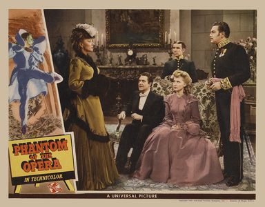 Hume Cronyn, Edgar Barrier, Nelson Eddy, Jane Farrar, and Susanna Foster in Phantom of the Opera (1943)