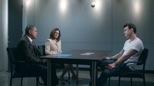 Mary McDonnell, Raymond Cruz, and Luke Cook in Major Crimes (2012)