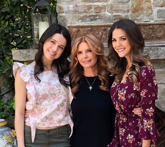 with Roma Downey and Ali Cobrin on set of 