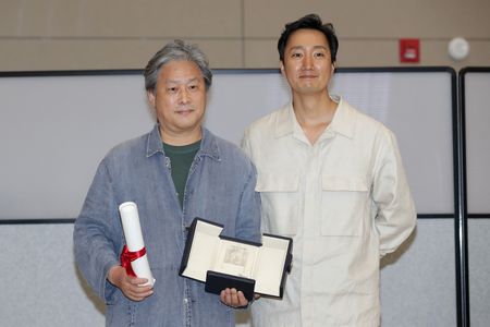 Park Chan-wook and Park Hae-il at an event for Decision to Leave (2022)