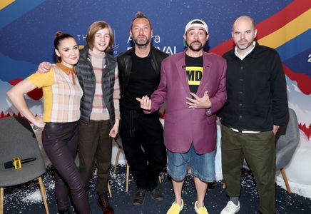 Jude Law, Kevin Smith, Sean Durkin, Oona Roche, and Charlie Shotwell at an event for The IMDb Studio at Sundance: The IM