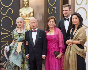 Noriko Shinohara, Ushio Shinohara, Lydia Dean Pilcher, Zachary Heinzerling, Kiki Miyake at the 86th Academy Awards on Ma