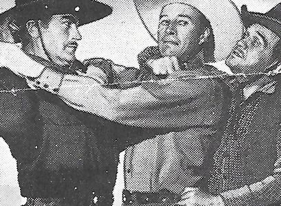 Bill Elliott, Franklyn Farnum, and Harry Woods in In Early Arizona (1938)