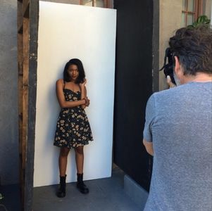 Farida shooting with photographer Peter Simko for 'Hollywood Locals' feature.
