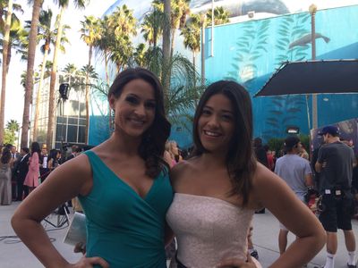 On set at Jane The Virgin with Gina Rodriguez