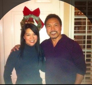 Christmas party at Lou Diamond Phillips with Ming Na Wen, Darryl Chan.