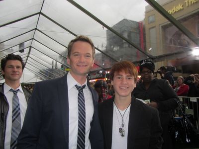 Justin Tinucci with Neil Patrick Harris at the premiere of The Muppets November 12 2011 at the El Capitan Theatre, Holly
