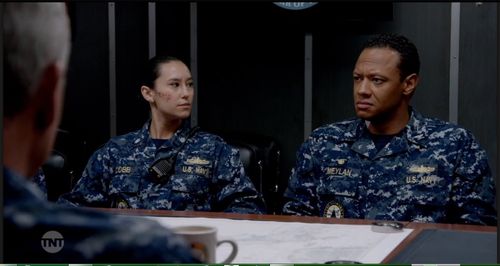 Emerson Brooks and Chelsea Yakura-Kurtz in The Last Ship (2014)