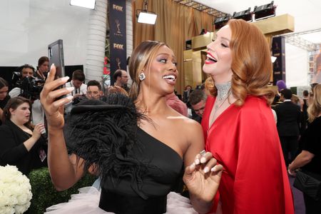 Laverne Cox and Our Lady J at an event for IMDb at the Emmys (2016)