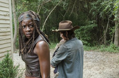 Danai Gurira and Chandler Riggs in The Walking Dead (2010)