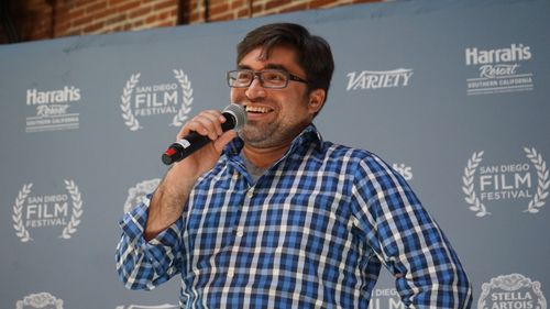 Mark Cartier hosting a panel at the 2015 San Diego Film Festival