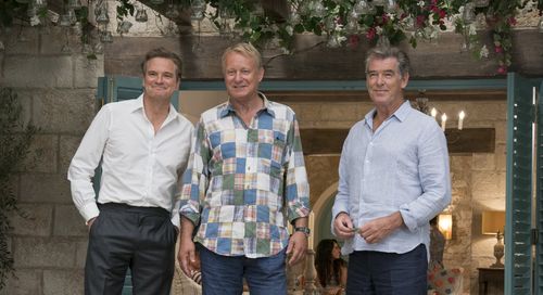 Pierce Brosnan, Colin Firth, and Stellan Skarsgård in Mamma Mia! Here We Go Again (2018)