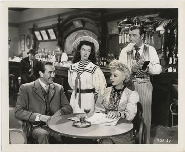 Lon Chaney Jr., Iris Adrian, Harry Antrim, Lee Bowman, and Peggy Ryan in There's a Girl in My Heart (1949)