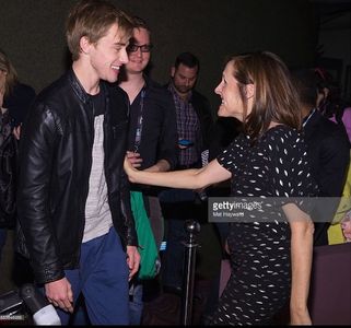 Actor Tim Boardman and actress Molly Shannon greet eachother before the Seattle International Film Festival screening of
