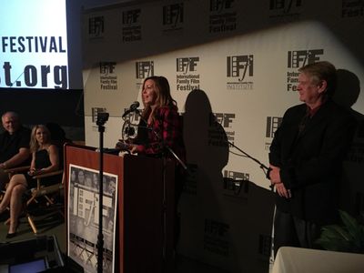 Accepting the top award at The International Family Film Festival