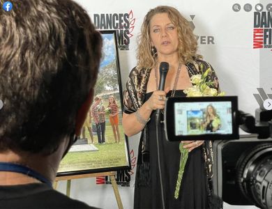 Red carpet interview with Suzana Norberg, LIBERTYVILLE actress/writer/co-producer, at the 2021 Dances With Films Festiva