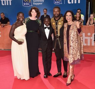 Mira Nair, David Oyelowo, Jessica Oyelowo, Madina Nalwanga, and Martin Kabanza at an event for Queen of Katwe (2016)