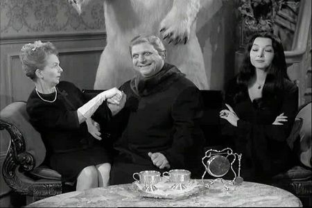 Jackie Coogan, Carolyn Jones, and Meg Wyllie in The Addams Family (1964)
