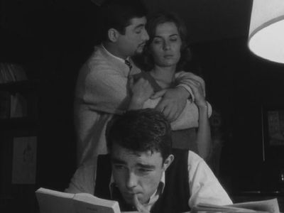 Gérard Blain, Jean-Claude Brialy, and Juliette Mayniel in The Cousins (1959)