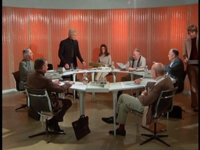 James Beckett, Ed Bishop, Grant Taylor, and Jon Kelley in UFO (1970)