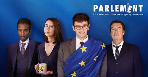 Philippe Duquesne, William Nadylam, Liz Kingsman, and Xavier Lacaille in Parlement (2020)