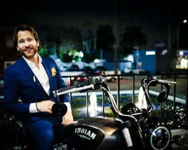 Jamie Costa with Indian Motorcycles at the LA premiere of Bring Him To Me