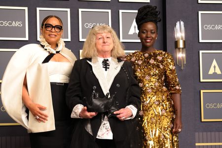 Jenny Beavan, Ruth E. Carter, and Lupita Nyong'o at an event for The Oscars (2022)