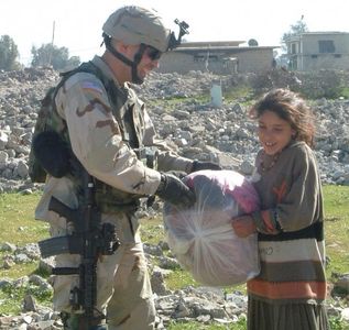 Christopher Loverro conducting humanitarian operations in Iraq.