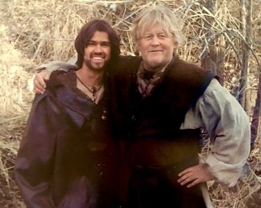 Actor Corey Sevier and Writer, Producer McKay Daines on the set of Age of the Dragons