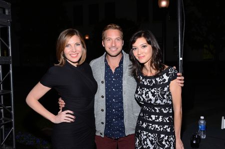 Ryan Hansen, June Diane Raphael, and Erica Oyama in Burning Love (2012)